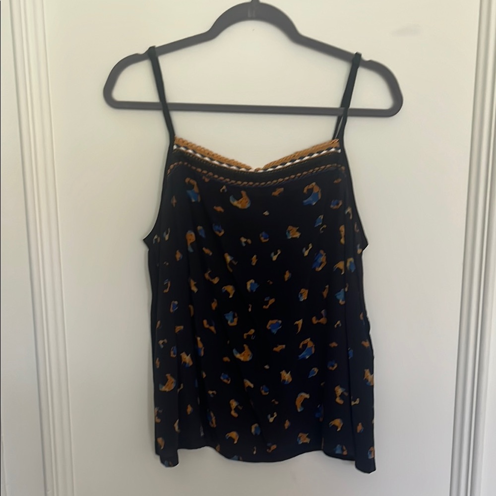 Blue Embellished Sleeveless Camisole
